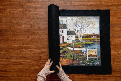 Buffalo Games - Roll-Up Puzzle Mat - Puzzle Saver and Assembly Accessory - Felt Mat - Fits up to 1500 Piece Puzzle - Black