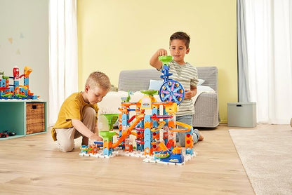 VTech Marble Rush Adventure Set, Construction Toys for Kids with 10 Marbles and 128 Building Pieces, Electronic Track Set for Boys and Girls, Colour-Coded Building Toy with Music and Sound, 4 Years +