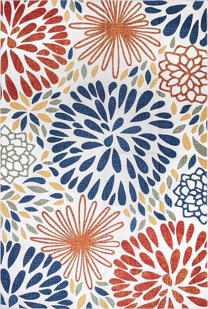 nuLOOM McEwen Bohemian Floral Machine Washable Ultra Thin Area Rug, 5' x 8', Multi