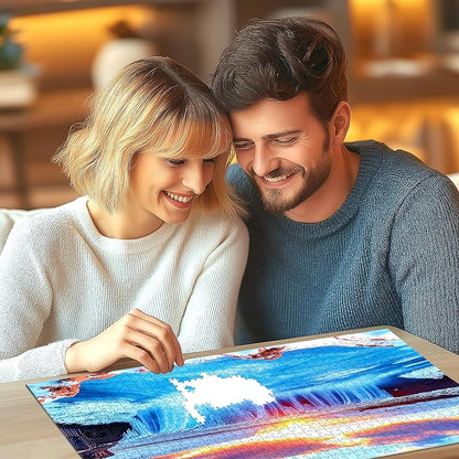 Winter Icelandic Waterfalls Landscape 500 Piece Puzzles for Adults,Nature Puzzles for Adults 500 Pieces with HD Print & Poster, 15" X 23" Dust Free, for Gifts Halloween Christmas Family Games