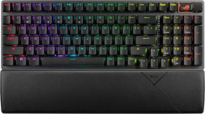 ASUS ROG Strix Scope II 96 Wireless Mechanical Gaming Keyboard – 96% Full-Size, Tri-Mode Connectivity, Hot Swappable Pre-lubed ROG NX Storm Clicky Switches, PBT Keycaps, RGB, PC/Mac Support - Black