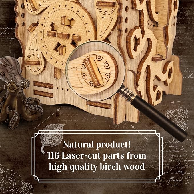 iDventure Cluebox - Captain's Nemo Nautilus - Escape Room Game - Puzzle Box - Sequential 3D Puzzle for Adults - Brain Teaser - Birthday Gift Gadget for Men and Women - Money Box