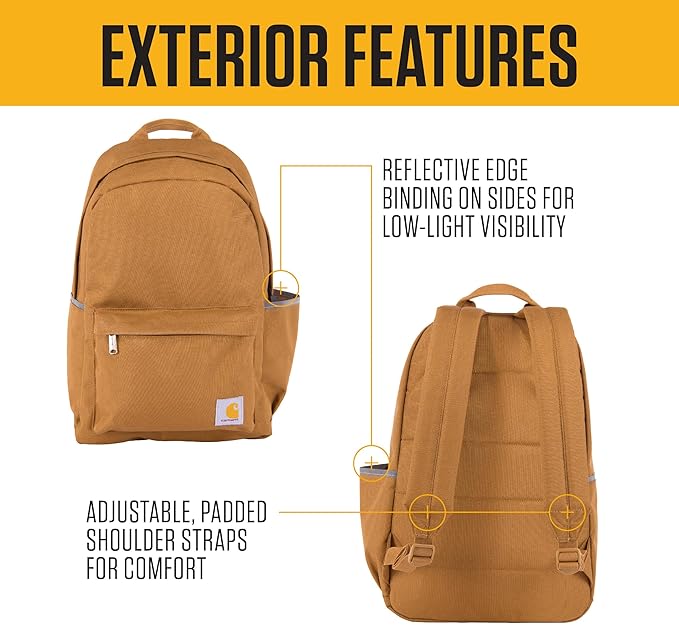 Carhartt Classic 21L Backpack Rose Tint | Classic Laptop, Water-Resistant Pack with 15 Laptop Sleeve and Organizational Compartments