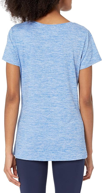 Amazon Essentials Women's Active Quick Dry Tech Stretch Short-Sleeve V-Neck T-Shirt (Available in Plus Size), Pack of 2