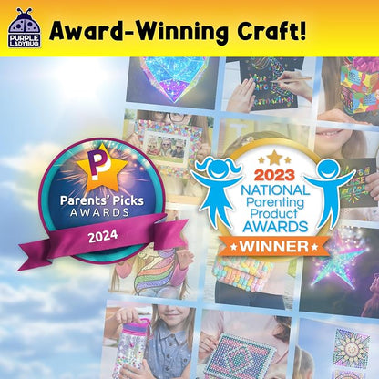 SunGemmers Suncatcher Gem Art for Kids, Summer Toys for Kids Ages 4-8, Great 6 Year Old Girl Gifts, Birthday Gift for Girls 5 6 7 8 9 10, Arts and Crafts for Kids Ages 6-8, Window Diamond Art Kit
