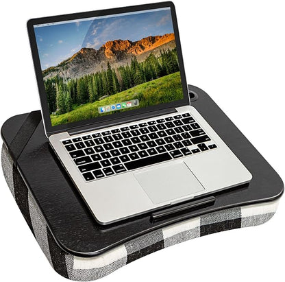 LAPGEAR Designer Lap Desk with Phone Holder and Device Ledge - Buffalo Check - Fits up to 15.6 Inch Laptops - Style No. 45428