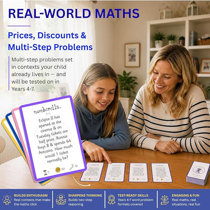 Numberella Deluxe Math Card Game – Level 2 | Ages 10–13, Grades 5–7 | Fractions, Decimals & Percentages | Award-Winning STEM Board Game | 432 Questions, 6 Card Types | 2–5 Players