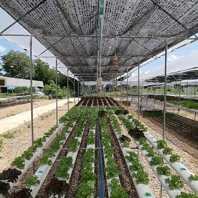 winemana Black Shade Cloth 70%, 30x50 FT Mesh Tarp - Garden Shade for Greenhouse, Patio, Vegetables, Plants Cover and Chicken Coops, Sunshade Net for Outdoor Protection with Reinforced Grommets