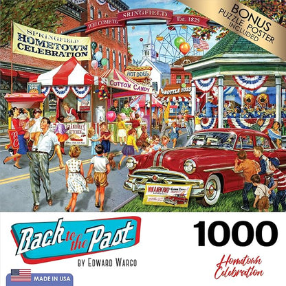 RoseArt - Back to The Past - Hometown Celebration - 1000 Piece Jigsaw Puzzle for Adults