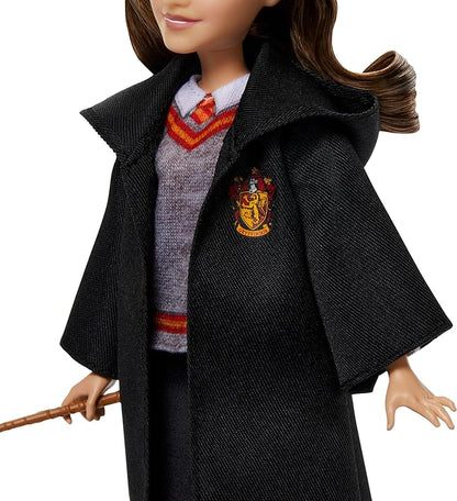 Mattel Harry Potter Toys, Hermione Granger Fashion Doll in Removable Signature Hogwarts Uniform with Wand Accessory, Inspired by The Movie