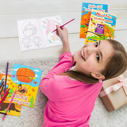 90shine 60PCS Fall Coloring Books for Kids, Thanksgiving Party Favors in Bulk Goodie Bag Stuffers Ages 2-4 3-5 4-8