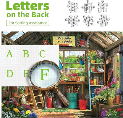 Puzzles for Adults 1000 Pieces, Charming Potting Shed - Garden Shed Jigsaw Puzzle for Family Decoration, Gifts, Party Game, Finished Size 27.5" x 19.7"