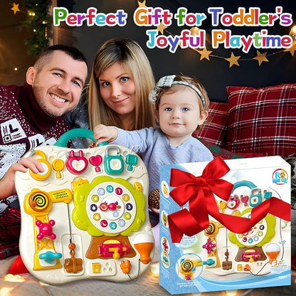 Montessori Busy Board Sensory Toys for Toddlers 1-3, Activity Music & LED Light Up Montessori Toys for 2+ Year Old, Travel Toys for 2 Year Old Boys & Girls, 2025