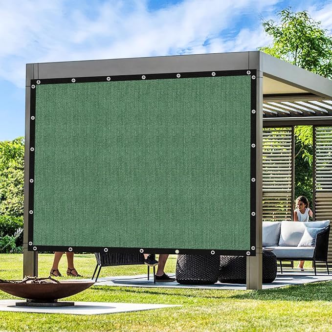 Artpuch Outdoor Pergola Shade Cover 4' X 11' Sun Shade Cloth with Grommets, 90% UV Protection Canopy Patio Privacy Screen (Customized Available) GN107, Green