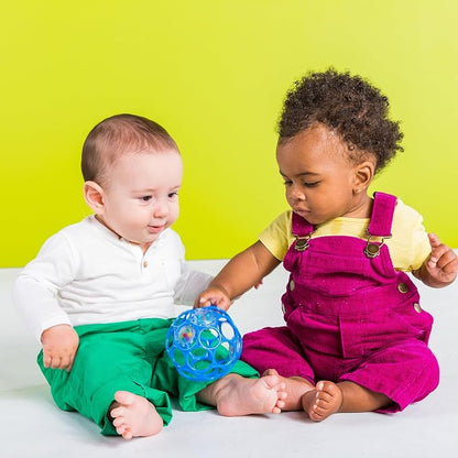 Bright Starts Oball Easy-Grasp Rattle BPA-Free Infant Toy in Blue, Age Newborn and up, 4 Inches (Pack of 2)