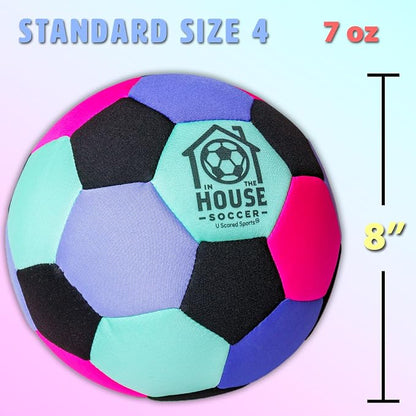 in The House Soccer Ball - Indoor Size 4 Padded Soccer Ball for Girls (Ages 3+), Boys (Ages 3+) & Adults - Bring Soccer Practice Home - Perfect for Juggling - Gift for Soccer Player