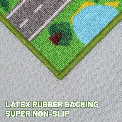 Kids Carpet Playmat Rug 59"x39.4", Car Rug for Kids Cars, Non-Slip Town City Road Map Kids Rug for Playroom Bedroom Boys, Kids Car Mat Road Rug, Track Rug Car Play Rug for Kids (59X39.4 INCH)