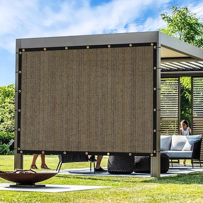 Artpuch Outdoor Pergola Shade Cover 8x21 FT Sun Shade Cloth with Grommets Mocha 90% UV Protection Canopy Patio Privacy Screen (Customized Available)