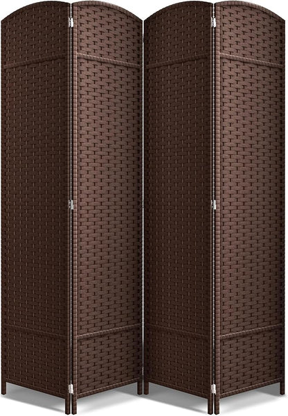 Sorbus 4 Panel Room Divider 6 ft. Tall - Privacy Screen, Extra Wide Double Hinged Panels, Mesh Hand-Woven Design, Partition Room Dividers and Folding Privacy Screens, Wall Divider for Room Separation