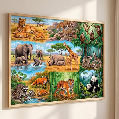 Nattork Jigsaw Puzzles 1000 Pieces for Adults, Families (Animal Family) Pieces Fit Together Perfectly