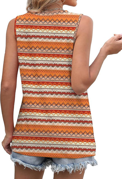 WIHOLL Women's Sleeveless Summer Crewneck Loose Fit Tank Tops