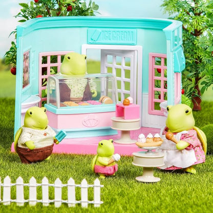 Li'l Woodzeez – Dollhouse Furniture Set with 26 Pieces – Living Room & Nursery Includes Sofa, Crib & Miniatures with 3 Posable Figures – Toddler Doll House Playset for Imaginative Play 3+ Years