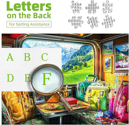 Puzzles for Adults 1000 Pieces, Swiss Mountain Train Journey Jigsaw Puzzles for Adults, AImpossible Hard Difficult Challenging for Family Fun Party Game Gifts Decoration, 27.5 x 19.7 inch