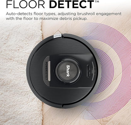 Shark PowerDetect Self-Empty Robot Vacuum with NeverStuck Technology, Auto Deep-Clean Carpets & Hardfloors, 30 Day Capacity HEPA Bagless Base, for Pet Hair, WiFi Black, AV2820S