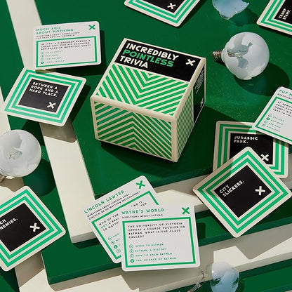 Brass Monkey Incredibly Pointless – Trivia Card Game Set with 200 Unique Questions About Pointless Knowledge for Adults and Kids Ages 13+