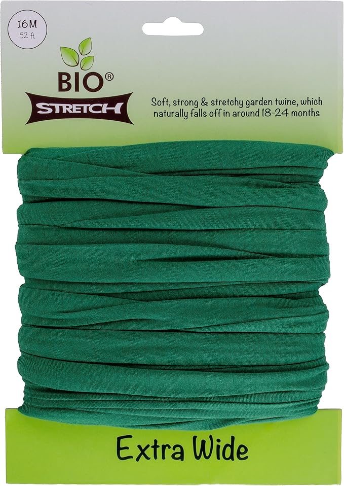 Extra Wide Soft Tree Ties - Strong & Stretchy Support for Large Plants & Young Trees - Cut-to-Length Green Garden Tape for Home & Professional Gardening (52 ft / 16M)