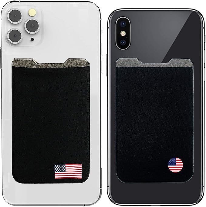 Phone Wallet - Adhesive Card Holder - Cell Phone Pouch - Stick on Lycra Pocket by Gecko - Carry Credit Cards and Cash