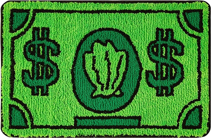 RoomTalks Cute Money Rug 2x3 Cartoon Funny Cool Small Throw Rugs for Girls Bedroom Kids Bathroom Kitchen Dorm Non Slip Machine Washable Soft Shag Accent Floor Rug, Unique Gift for Kids Girls