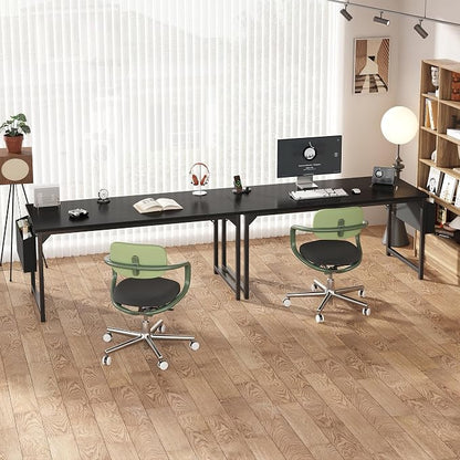 OLIXIS Computer Desk, 63 Inch Gaming Desks for Home Office Small Spaces | Writing Study Craft Work Table, Computer Workstation for Bedroom with Storage Bag, Black