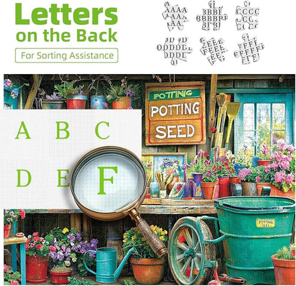 Puzzles for Adults 1000 Pieces, Garden Potting Station - Garden Shed Jigsaw Puzzle for Family Fun Decoration, Gifts, Party Game, Finished Size 27.5" x 19.7"
