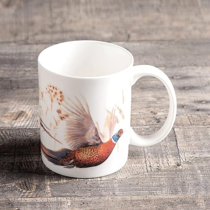 Maison d' Hermine Coffee Mug with Handles Tea Cups (12 Ounce, Pack of 1) | Fine Bone China Coffee Mugs for Hot Beverages Cappuccino Latte Home Restaurant Spring Summer -Faisan D'Automne - Vol Libre