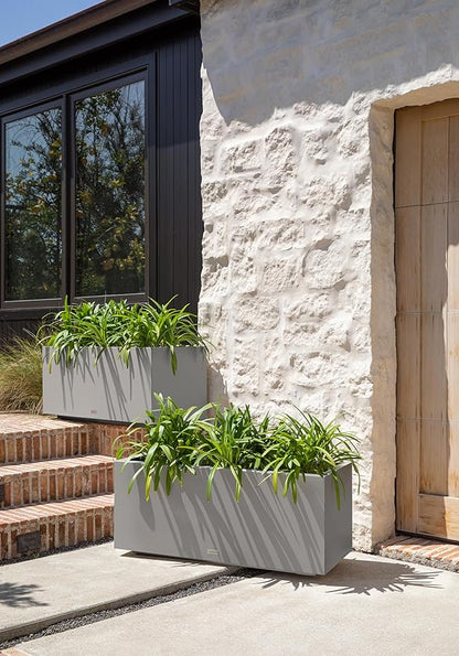 Veradek Block Series Long Box Planter - Large Rectangular Planter for Indoor or Outdoor Patio/Porch | Durable All-Weather Use with Drainage Holes | Modern Décor for Tall Plants, Flowers or Shrubs