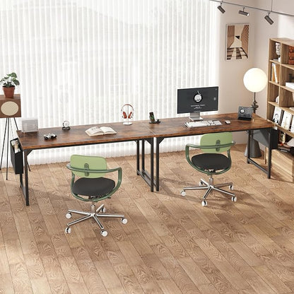 OLIXIS Computer Desk, 63 Inch Gaming Desks for Home Office Small Spaces | Writing Study Craft Work Table, Computer Workstation for Bedroom with Storage Bag, Rustic Brown