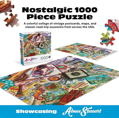 Ceaco - 1000 Piece Aimee Stewart Vintage USA Travel Jigsaw Puzzle Challenging and Colorful Puzzle for Adults – Precision-Cut Pieces, Beautiful Artwork, and Hours of Relaxing Fun