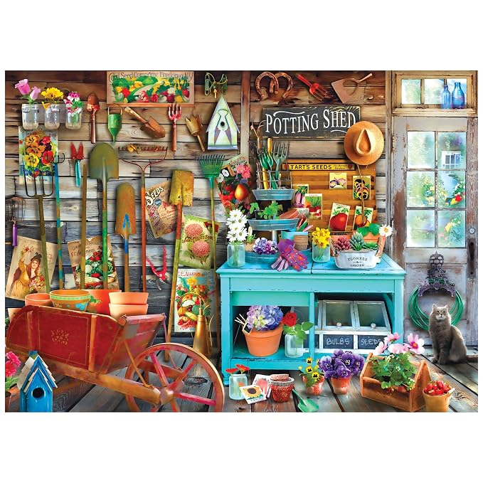 RoseArt - Hobby Haven - The Potting Shed - 1000 Piece Jigsaw Puzzle for Adults