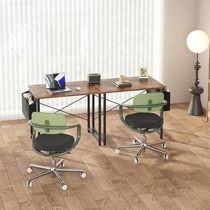 OLIXIS Small Computer Desk, 31 Inch Gaming Desks for Home Office | Writing Study Craft Work Table, Computer Workstation for Bedroom Small Spaces with Storage Bag, Rustic Brown