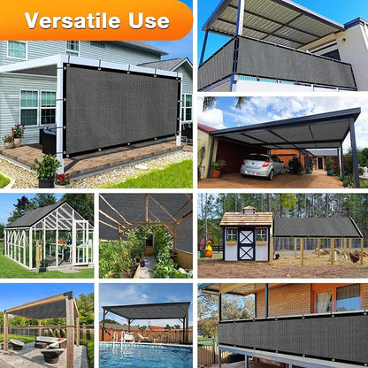 Artpuch Outdoor Pergola Shade Cover 7x18 FT Sun Shade Cloth with Grommets Dark Grey 90% UV Protection Canopy Patio Privacy Screen (Customized Available)