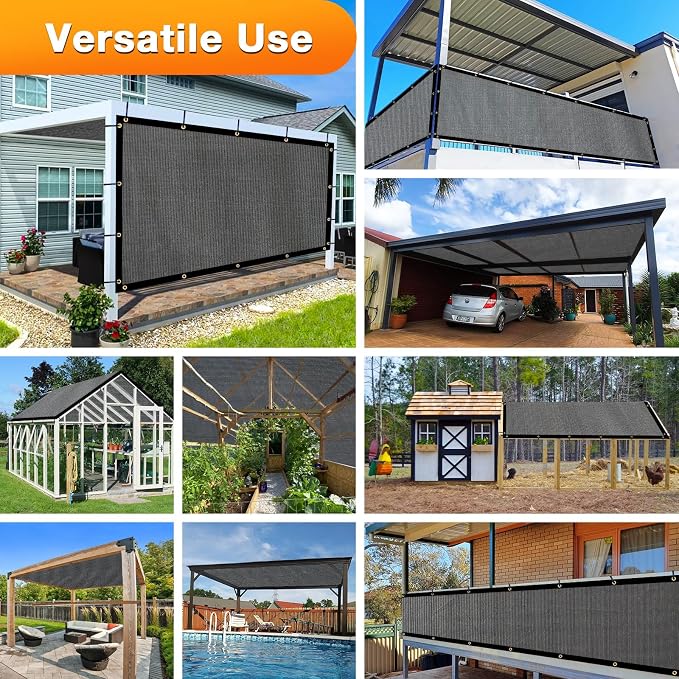 Artpuch Outdoor Pergola Shade Cover 19x23 FT Sun Shade Cloth with Grommets Dark Grey 90% UV Protection Canopy Patio Privacy Screen (Customized Available)