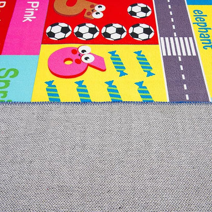 HOMORE Kids Educational Rug, 6x9 Kids Collection Area Rug for Learning Alphabet, Numbers, Colors, Season and Animal Words, Playmat for Classroom Playroom