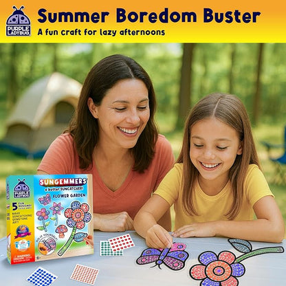 SunGemmers Suncatcher Gem Art for Kids, Summer Toys for Kids Ages 4-8, Great 6 Year Old Girl Gifts, Birthday Gift for Girls 5 6 7 8 9 10, Arts and Crafts for Kids Ages 6-8, Window Diamond Art Kit