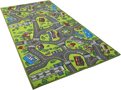 Kids Carpet City Play Mat - Play, Learn & Have Fun Safely - For Cars & Toys, 60" x 32" Large