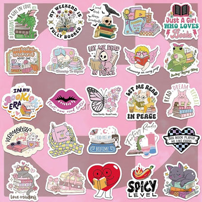 QTL Bookish Stickers for Readers, BookTok Party Supplies, Waterproof Vinyl Stickers for Kindle and Laptop, 80PCS