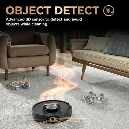 Shark PowerDetect NeverTouch Pro Robot Vacuum & Mop, Black,RV2820ZE | 5 PowerDetect Technologies, NeverStuck, NeverTouch Pro Base (Self-Empty 60-Day, Refill, Pad Wash/Dry), 360° LiDAR + 3D Sensor