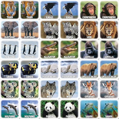 MasterPieces Kids Games - World of Animals Matching Game - Game for Kids and Family - Laugh and Learn