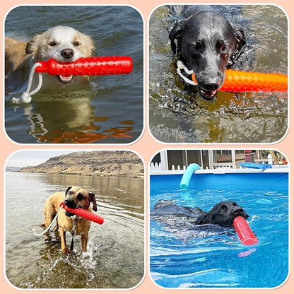 Dog Float Toy - Interactive Training Bumper & Fetching Retrieving Dog Water Toys Dummy Outdoor - Lightweight for Float on the Water Pool Fetch Rope Dog Toys for Small, Medium, Large Dogs