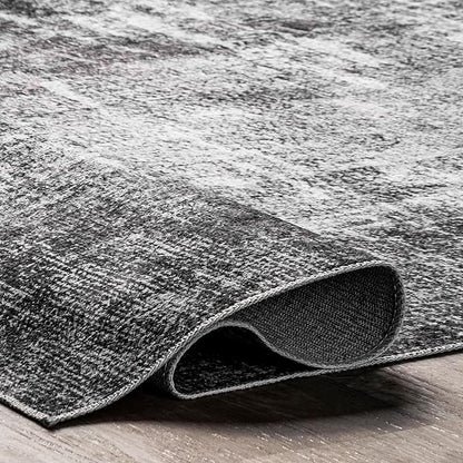 nuLOOM Corinna Modern Abstract Machine Washable Ultra Thin Area Rug, 5' x 8', Charcoal